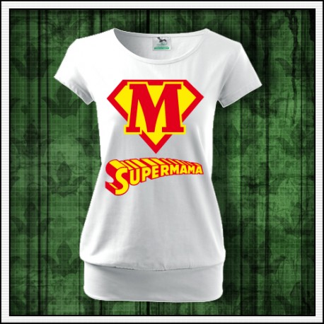 Vtipné dámske tričko s patentom Supermama